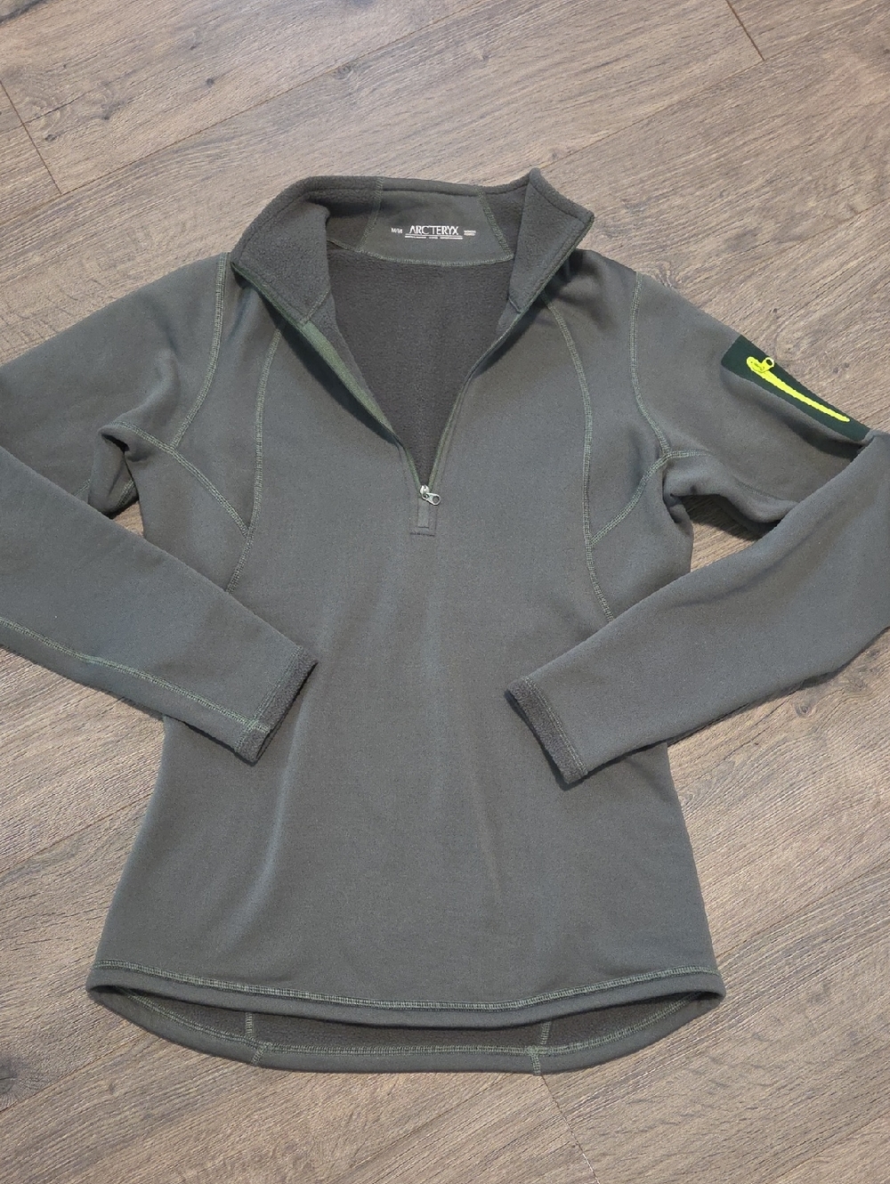 Arc'teryx Rho Polartec Olive Fleece Lined Quarter Zip Pullover